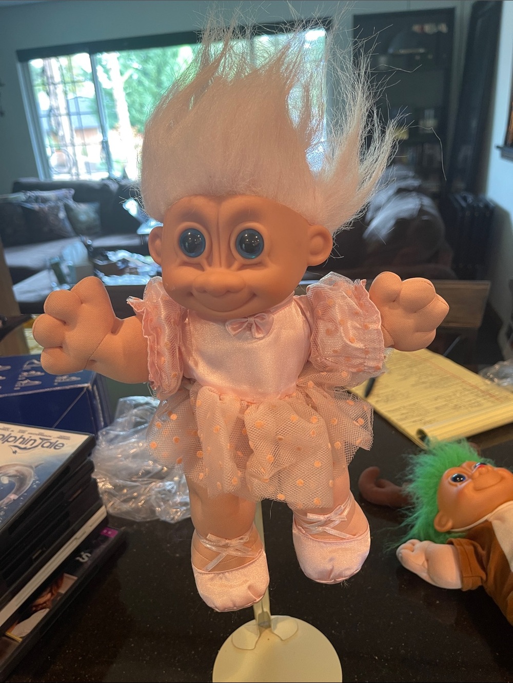 Vintage ballerina  Troll Doll in Pink tutu 15 inch. 1988